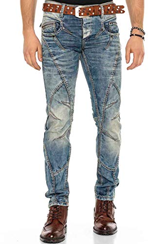 Cipo & Baxx Herren Jeans Hose Denim Pants Waschung Hose C-0894 W42 L34 Blau