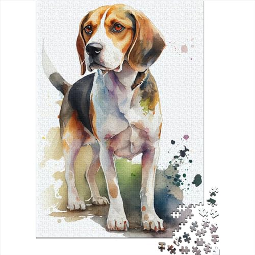 1000-teiliges Puzzle für Erwachsene, Beagle-Hunde, Holzpuzzle für Teenager, entspannendes geistiges Lernspielzeug, 75 x 50 cm