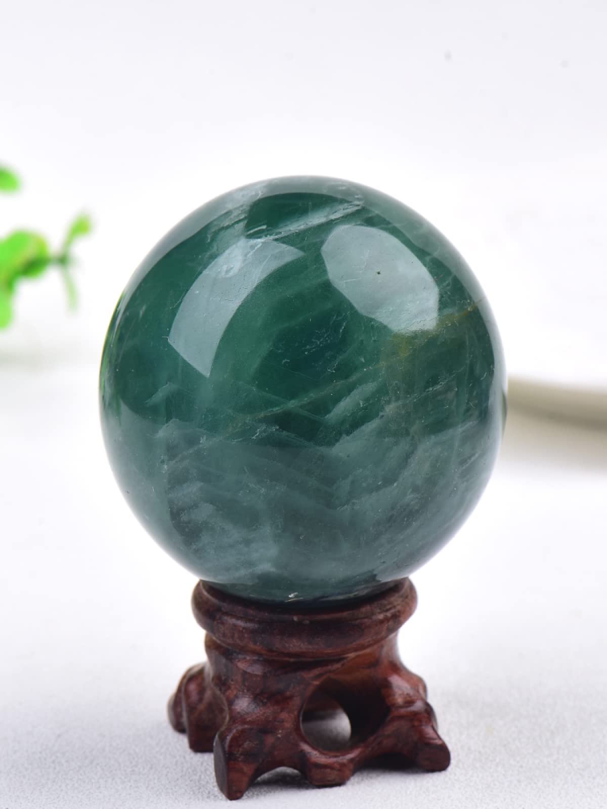 1 STÜCK Natürlicher Grüner Fluoritball 200-500g Polierter Globus Massageball Reiki-Stein Wohnkultur Exquisite Souvenirs Geschenke,Grüner Fluoritball,250-300g (Color : Green Fluorite Ball, Size : 350