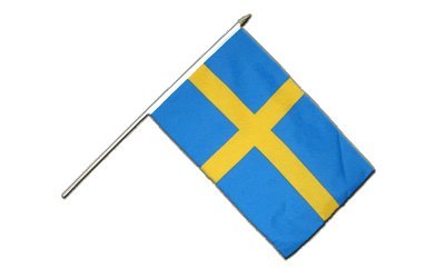 Flaggenfritze Stockflagge Schweden - 10er Set - 30 x 45 cm