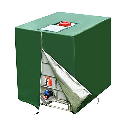 Feaolala IBC Tank Abdeckung Regentonne Zubehör für Wassertank 1000l Wassertank IBC Behälter Abdeckplane IBC Tank Container Cover Anti-UV Schutzplane Regenwassertank Abdeckplane 120x100x116cm (Grün)