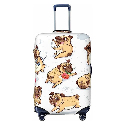 Miniks Funny Dog Travel Luggage Cover Durable Suitcase Protector Fits 18-32 Inch Luggage X-Large, Schwarz, X-Large