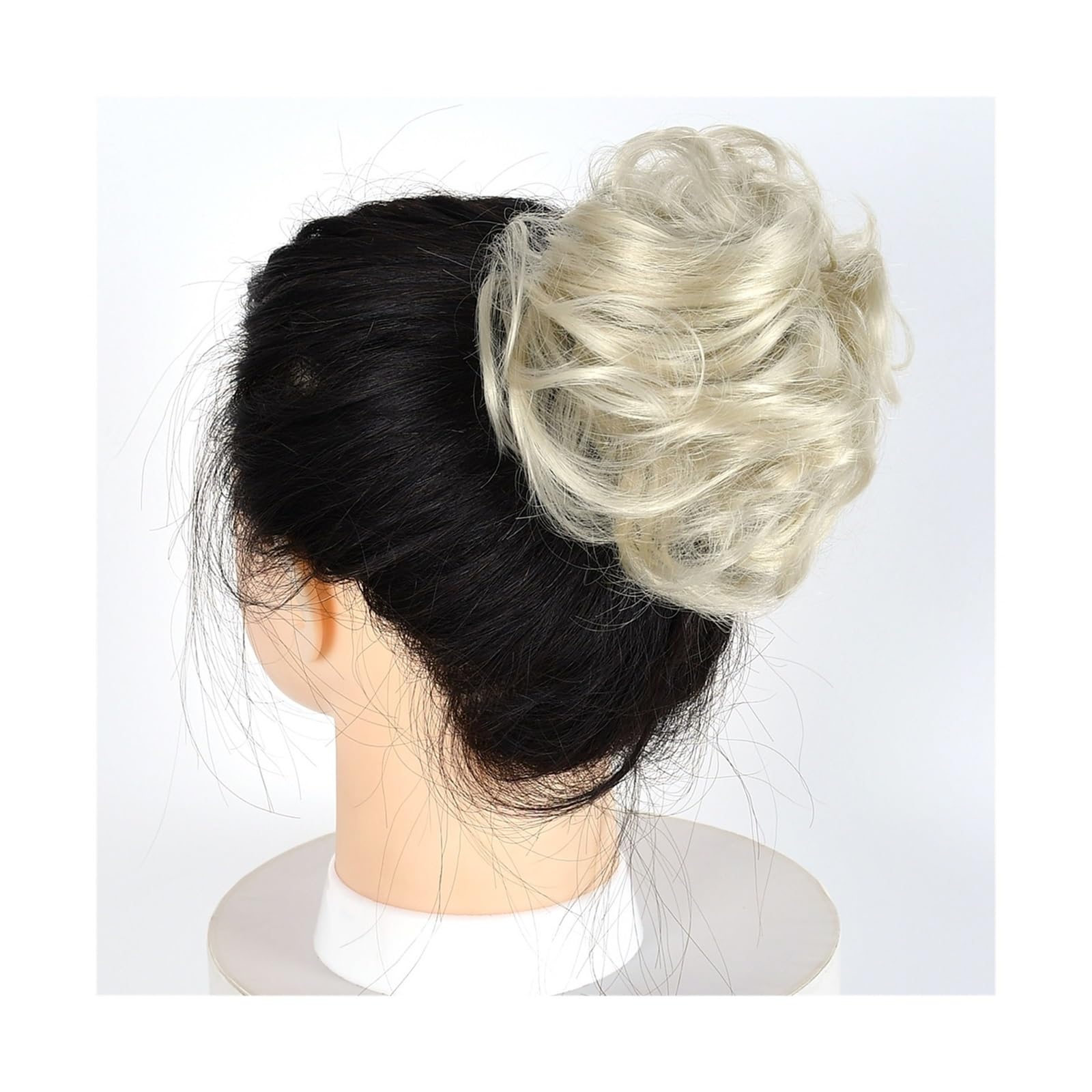 Haarteile Haarknoten Lockiger, unordentlicher Haarknoten, Chignon, Donut, Haarpolster, elastisches Haar, synthetisches Haarteil for Frauen Brötchen Haare(J88)