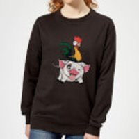 Vaiana (Moana) Hei Hei And Pua Damen Pullover - Schwarz - XS - Schwarz