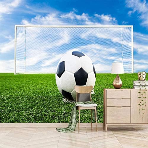 XLMING Schwarzer Und Weißer Fußball 3D Tapeten Home Esszimmer Sofa Schlafzimmer Wohnzimmer TV Hintergrund-350cm×256cm