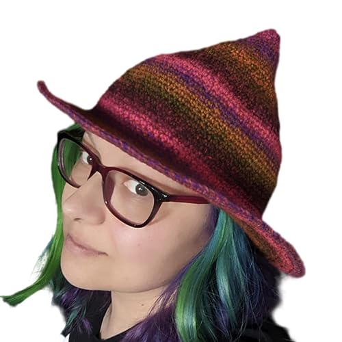 Avejjbaey Halloween Stricken Hexenhut Festival Party Frauen Unisex Witchcap Cosplay Kostüm Weibliche Urlaub Kopfschmuck