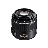 Panasonic H-ES045E LEICA DG ELMARIT Makro 45 mm F2.8 ASPH. Objektiv (Hochleistungs-Makro Objektiv, 90 mm KB, O.I.S.) schwarz