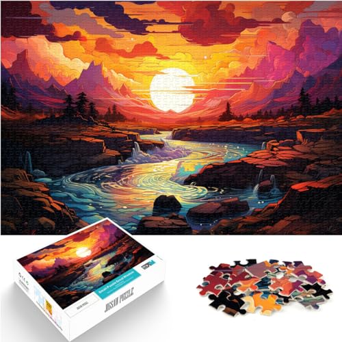 Puzzle für den farbenfrohen Grijalva-Fluss, 1000-teiliges Puzzle für Erwachsene, Holzpuzzle, Weihnachtswunschliste mit Weihnachtsmann, 1000 Teile (50 x 75 cm)