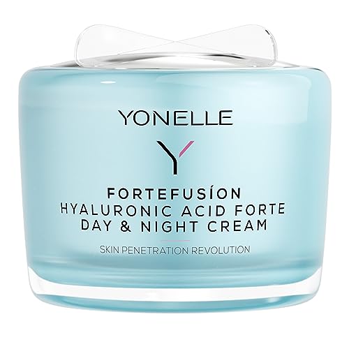 YONELLE Fortefusio Gesichtscreme mit Hyaluron - Tag und Nacht Creme – Moisturizer - Anti Aging Creme Frauen - Antifaltencreme Frauen mit Hyaluronsäure - Hyaluron Creme Gesicht – 55 ml