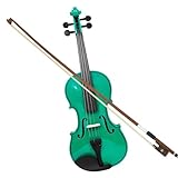 Standard Violine 4/4 Bunte Violine Massivholz Violine Set Professionelle Saiteninstrumente(Green Set)