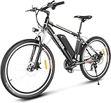 ANCHEER 26 Zoll E-Bike/Mountainbike Herren, Elektrofahrrad/Pedelec mit 36V 12.5Ah Akku | Bis 100KM Reichweite & 21 Gang und 250W Hinterradmotor für 25 km/h