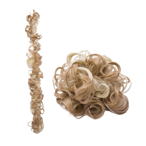 Haarteile Haarknoten 13 Farben synthetisches unordentliches Chignon-Haar, Gummiband, Haarteile, Haarknoten, Hochsteckfrisur, Haarverlängerung, Scrunchie, lockiger Chignon, 85 g Brötchen Haare(1063)