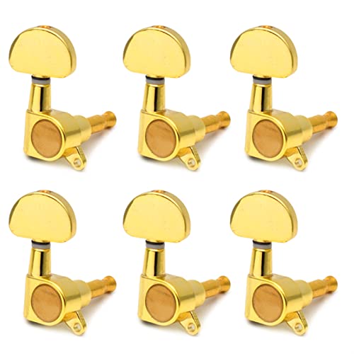 Gitarren Stimmwirbel 6 Teile/Los Chrom Black Gold Guitar String Tuning Pegs Keys Tuner Machine Köpfe Für Akustische E-Gitarre (Color : Gold 6R)