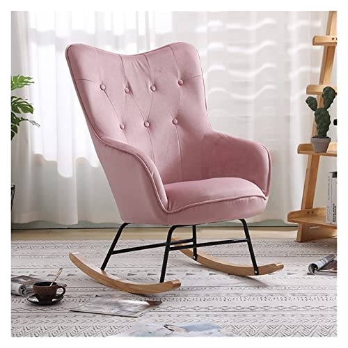 KLLJHB Einzelsofa, Liegestuhl, Schaukelstuhl, Sessel, Wohnzimmer, Schlafzimmer, Balkon, Loungesessel, Siesta-Sessel, Lazy Chair, Gelb (Pink)