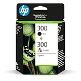 HP 300 original Tintenpatrone CN637EE schwarz und dreifarbig Standardkapazität 2 x 4ml schwarz: 200 Seiten Farbe: 165 Seiten 2er-Pack