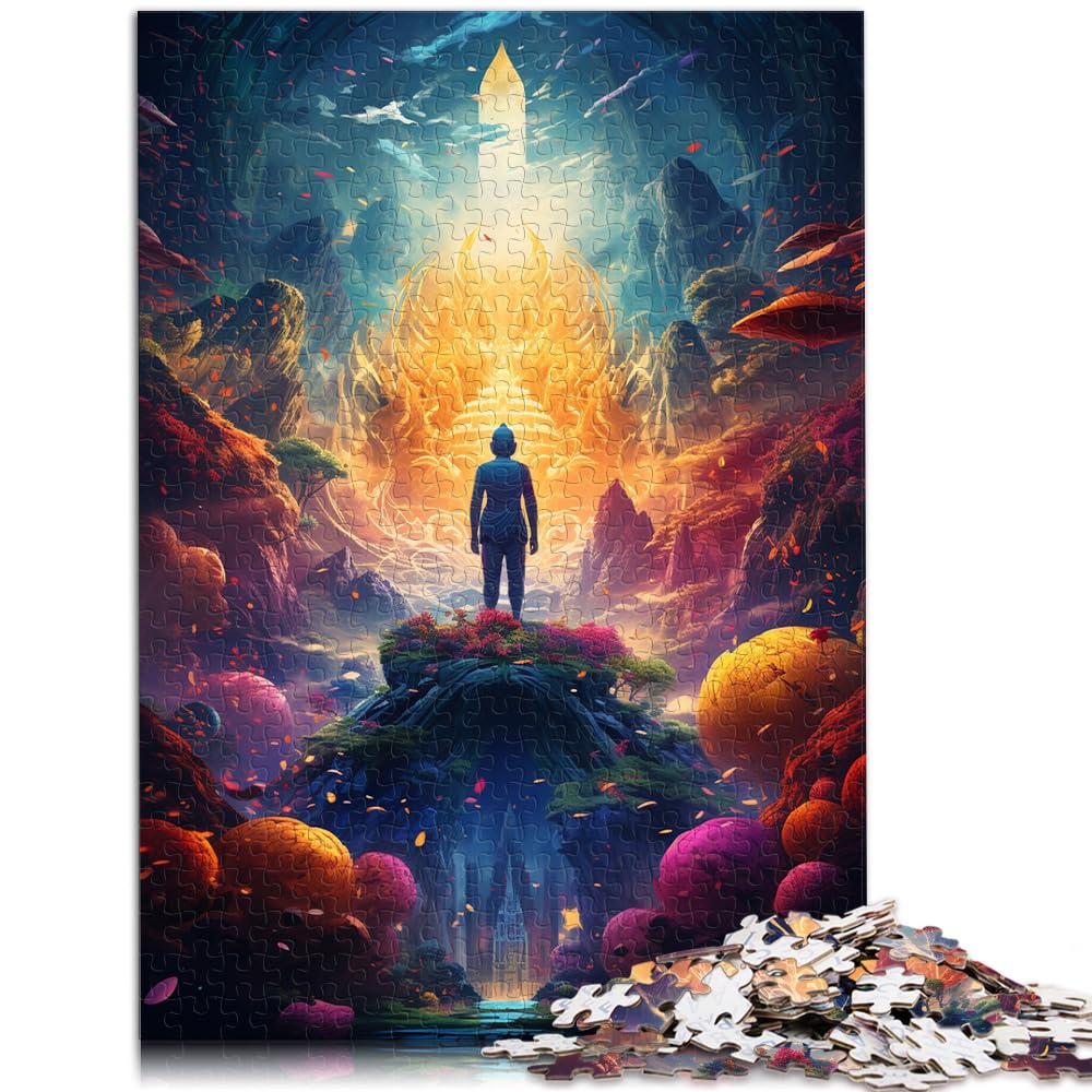 Puzzle-Geschenk, farbenfrohe psychedelische Galaxie-Buddha-Statue, 1000 Teile, Premium-Puzzle, Holzpuzzle, Staycation, Zeit totschlagen, 1000 Teile (50 x 75 cm)