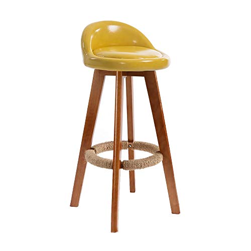 Barhocker für Küche, Frühstück, Esszimmer, Bartheke/Café/b, hoch aus Holz, mit Sitz, runder Fußstütze, Retro-Barhocker für den Empfang, 50/60/70/80 cm (Farbe: Schwarz, Größe: 80 cm) (Kaffee 50 cm) Run