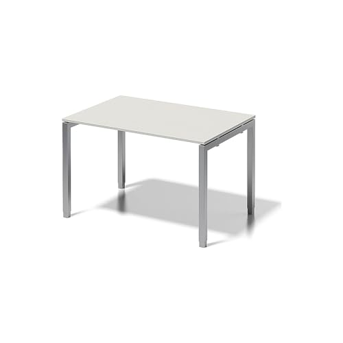 BISLEY Cito Schreibtisch, 650-850 mm höheneinstellbares U, H 19 x B 1200 x T 800 mm, Dekor grauweiß, Gestell Silber, Metall, Gw355, 80 x 120 x 85 cm