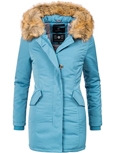 Marikoo Damen Winter Mantel Winterparka Karmaa Hellblau Gr. S