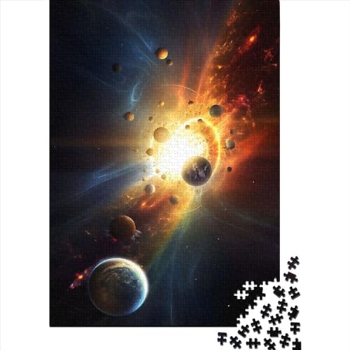 Puzzle für Erwachsene „Beginn des Sonnensystems“, 1000 Teile, Holzpuzzle für Erwachsene und Jugendliche ab 12 Jahren, Erwachsene, Größe: 75 x 50 cm