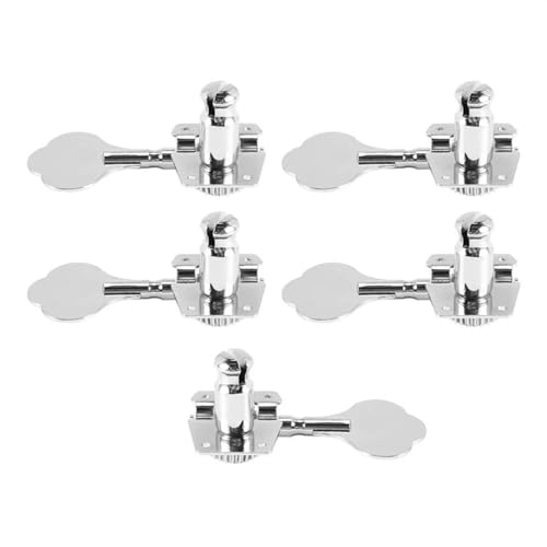 Strings Tuning Pegs Mechaniken Für Gitarre 5 PCS 1L4R Vintage Open Back Bass Gitarre Tuning Keyboard Tuner Für 5 String Bass (Color : Silver)