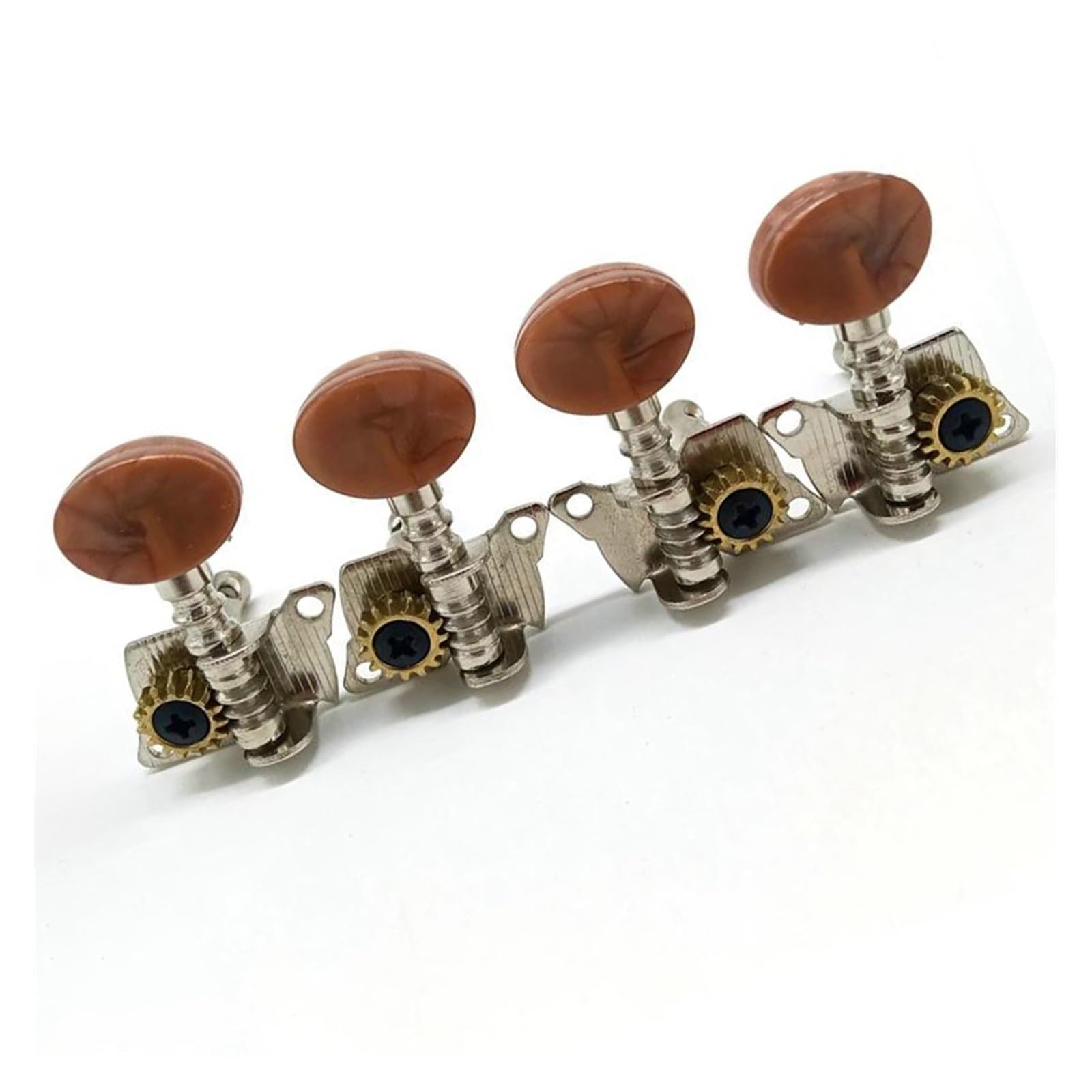 Strings Tuning Pegs Mechaniken Für Gitarre 2R2L Metall Ukulele Locking Tuner Gitarre Tuning Nagel Maschine Kopf mit braunen Kopf Nägel