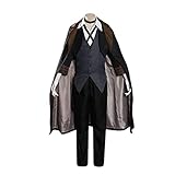 Nakahara Chuuya Cosplay Kostüm langer Mantel Robe Windjacke Weste Hemd Halloween Set,Black-M