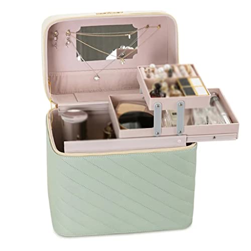 Kosmetik-Aufbewahrungsbox, tragbarer Reise-Make-up-Koffer – Make-up-Tasche, die perfekte Organisationslösung für Ihre Make-up-Utensilien unterwegs, D, As showns