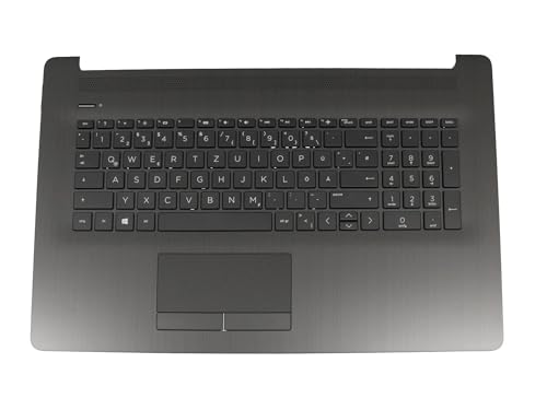 HP L22750-041 Original Tastatur inkl. Topcase DE (deutsch) schwarz/schwarz (DVD) (Optik: Metall schwarz gebürstet) für 17-by0000/17-by1000/17-ca1000/17-ca1000