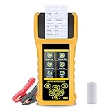 MOTOCOCHE 6V-12V-24V Autobatterie Tester Digital Eingebautem Thermodrucker, 30-1000DIN Batterien Tester Auto mit LCD Bildschirm