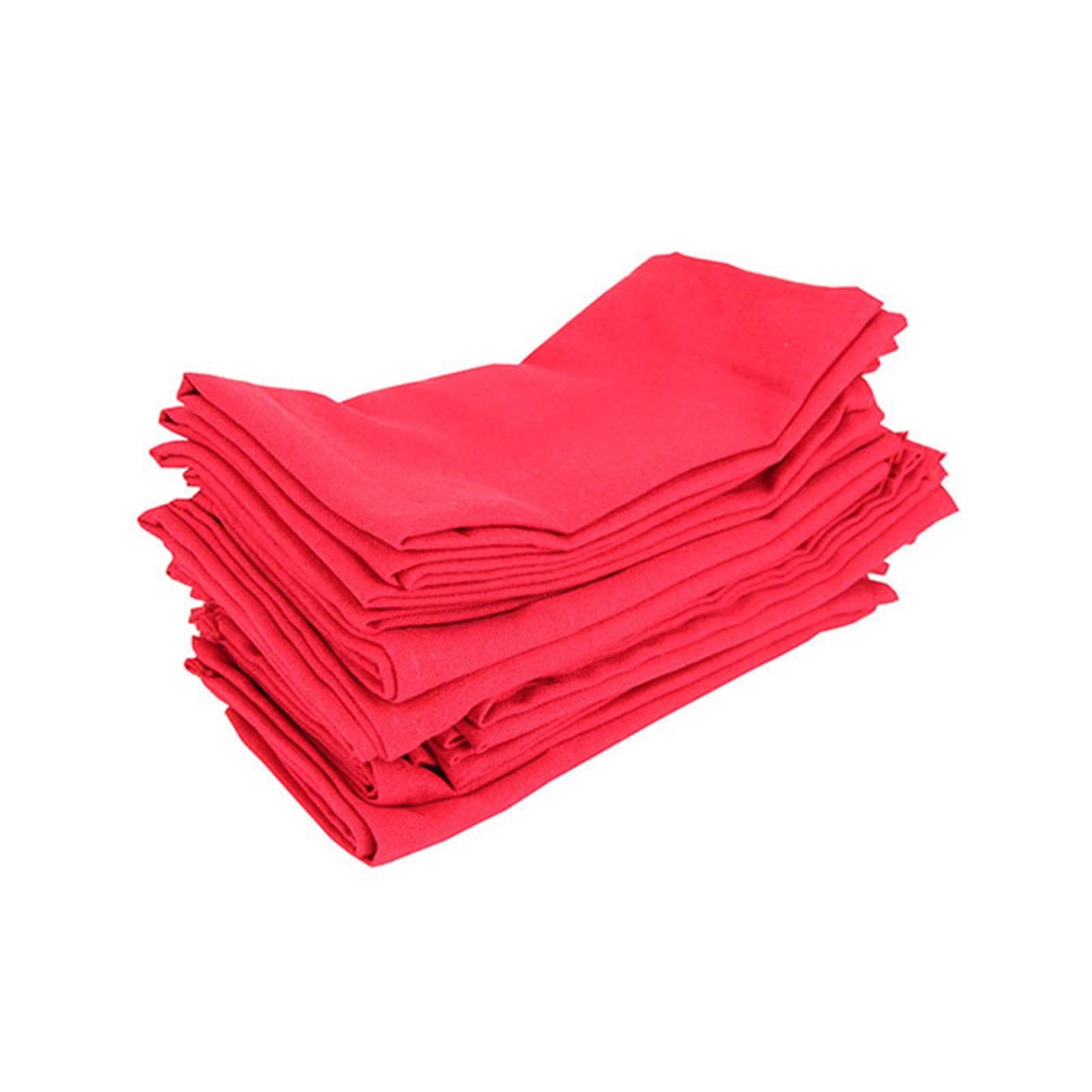 Wiederverwendbare Stoffservietten, Set von 12 Stück Tuch Servietten 40x40cm Baumwolle Leinen Servietten Tischsat Weiche Esstisch Servietten Matte Kinder Tisch Serviette Stoff(12 CJ006 4040Red)