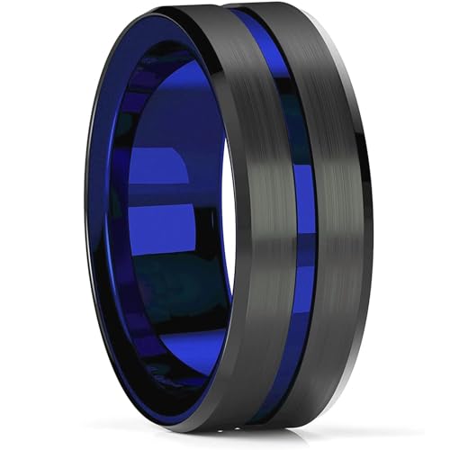 Ring Ringe Damen Bijouterie Herren Mode 8Mm Männer Ehering Blau Ring Für Männer Ehering 10 Style3