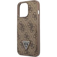 GUESS Hard Cover 4G Saffiano Double Card Brown, für Apple iPhone 13 Pro, GUHCP13LP4TPW (GUHCP13LP4TPW)