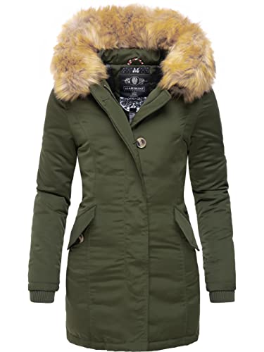 Marikoo Damen Winter Mantel Winterparka Karmaa Olive Gr. M