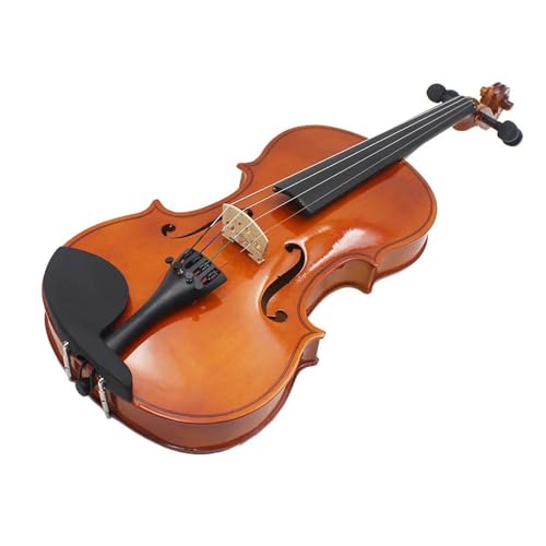 Geige 4/4 3/4 1/2 1/8 langlebige akustische Violine, Farbe Natur und Schwarz, Geige für Violinanfänger mit Koffer und Bogen (Color : 1/2)