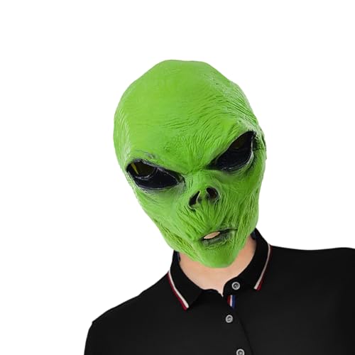 Aurgiarme Halloween Alien für Erwachsene Halloween Gesicht Glvoes für Männer/Frauen Halloween Party Cosplay Maskerade Halloween Alien Halloween Alien Gruselig Alien Realistisches Latex