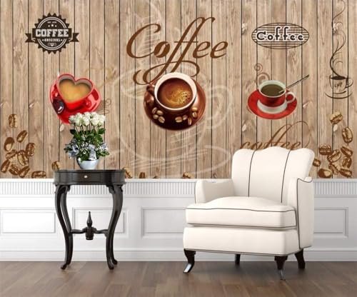 Vintage-Kaffee-Diele 3D Tapete Poster Restaurant Schlafzimmer Wohnzimmer Sofa TV Dekorative Wand-150cm×105cm