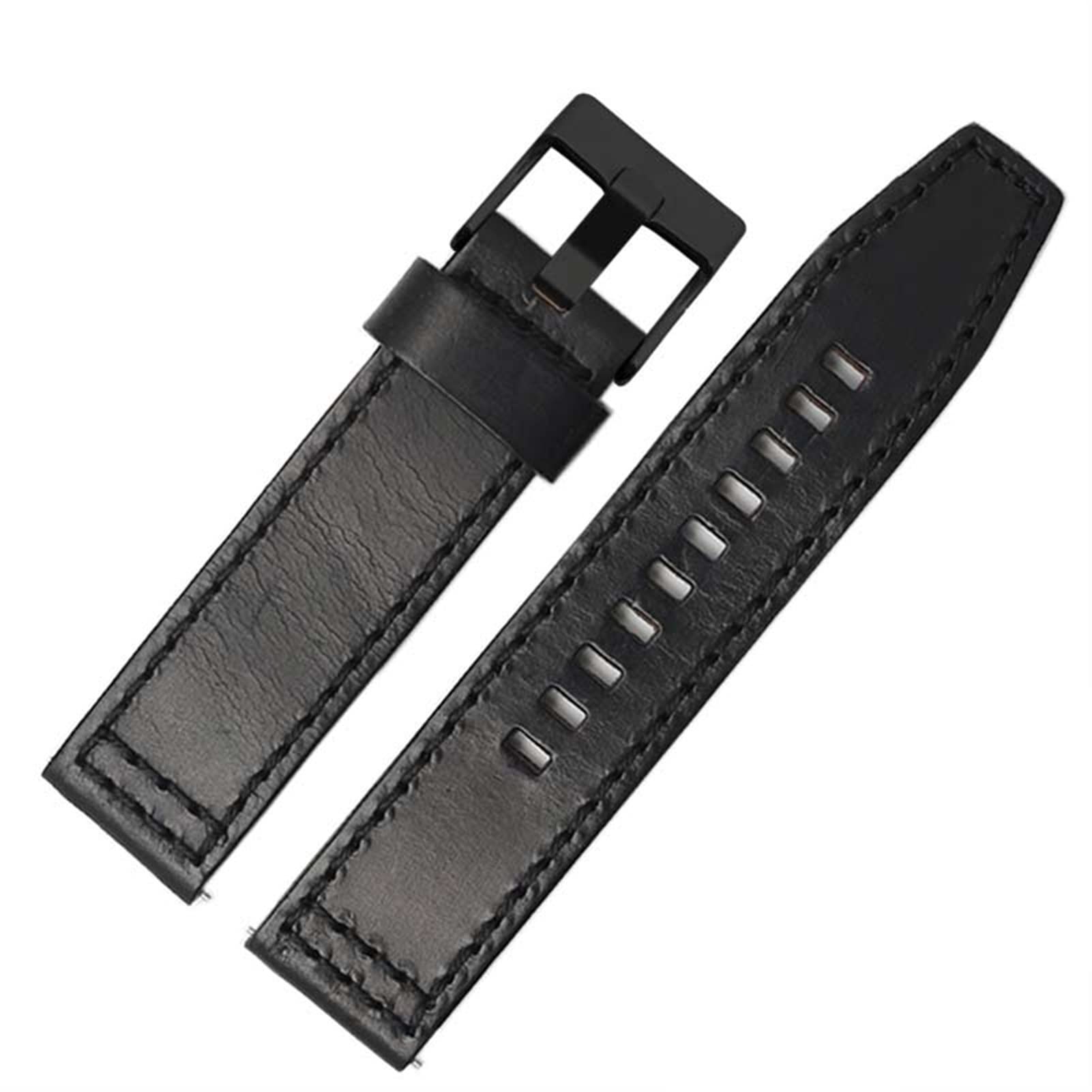 SCRUBY Für fossile JR1354 | 1487 | 1424 Uhrenband Hochwertige Retro Schnellveröffentlichung Echtes Leder Dieselgurt schwarz dunkelbraun 22mm 24mm(Black black clasp,24mm)