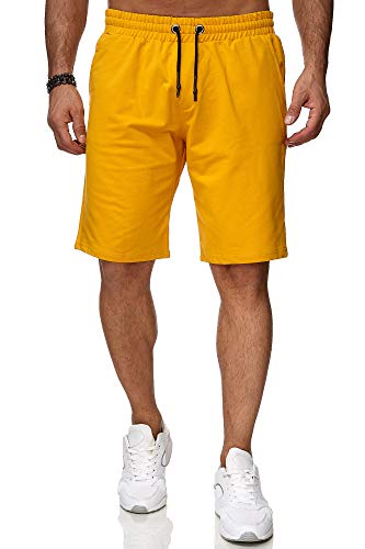 Reslad Sweat-Shorts Herren Basic Sport Freizeit Kurze Sweat-Hose RS-5061 Gelb S