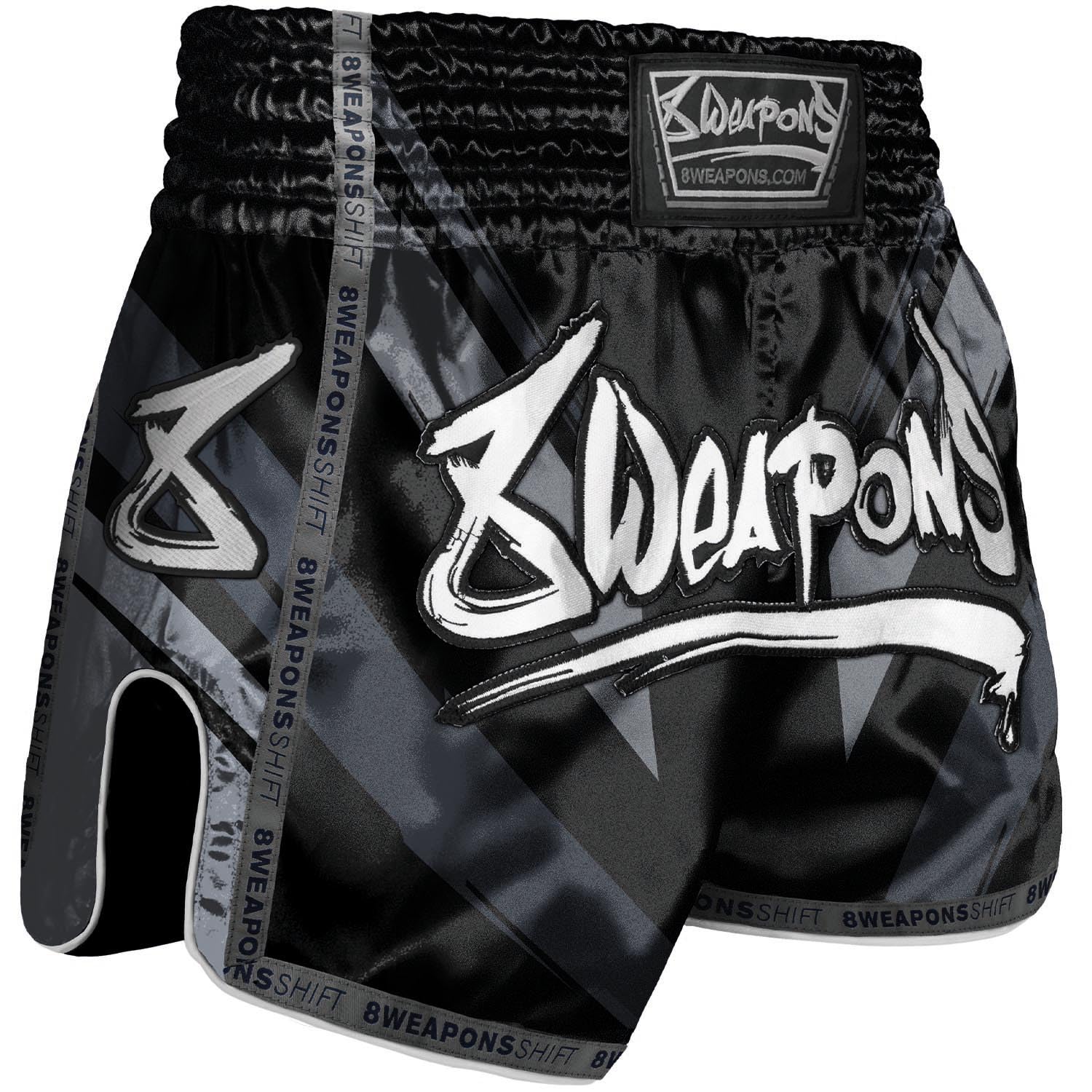 8 Weapons Muay Thai Shorts, Shift, schwarz-matt (S)