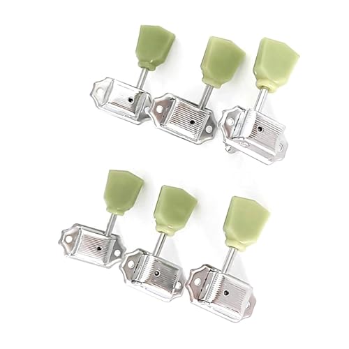 Strings Tuning Pegs Mechaniken Für Gitarre 6er-Pack 3L3R offene Stimmschlüssel für E-Gitarre, Folk-Gitarren-Stimmnägel, Retro-Tuner-Gitarrenkopf (Color : Silver)