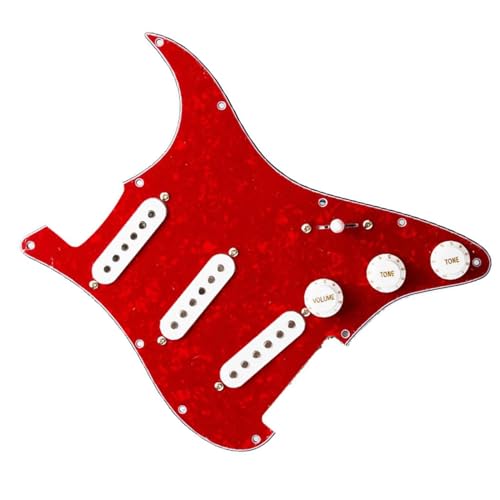 Standard-Pickguard-Tonabnehmer 1 Set 3-lagige praktische Gitarren-Schlagbrett-Tonabnehmer Single Coil E-Gitarre exquisite Teile (Color : J)