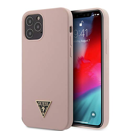 Guess Silicone Metal Triangle Cover für Apple iPhone 12 Pro Max (6,7) Light Pink