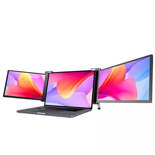 KJZQXYX 10/12,2/13,3 Zoll Dreifachmonitor, Computermonitore mit DREI Bildschirmen und Mehreren Anschlüssen, freier Drehwinkel (12.2 inch (13.3~16.1 inch))