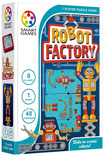 Smart Games - Robot Factory, Puzzle Game with 48 Challenges, 8+ Years