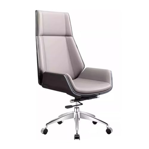 FUHAI-666 Bürostühle Ergonomischer Bürostuhl Home-Office-Schreibtischstuhl ohne Armlehne, hohe Rückenlehne, höhenverstellbar, Roll- und Drehstuhl Schreibtischstuhl(Grigio)