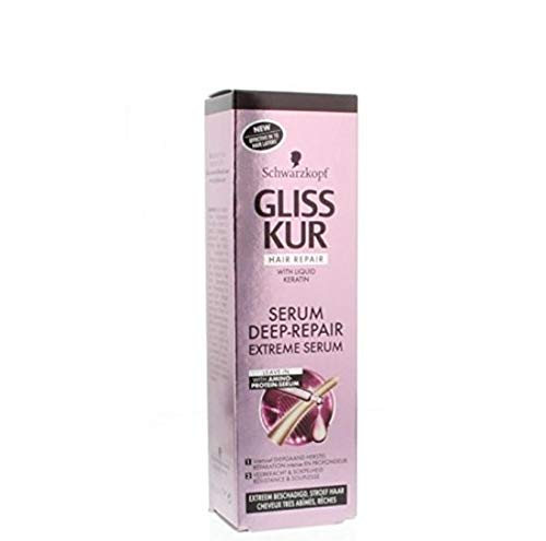 3 x Gliss Kur Deep Repair Serum - trockenes und strapaziertes Haar - 100 ml