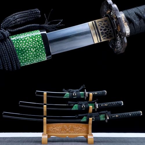 LQSMX sword Senior Samurai Schwert 3-teilig Set scharf Katana Handgeschmiedete dreischichtige Verbundstahl-Technologie Verbrennungsklingentechnologie Master Level Schleifen