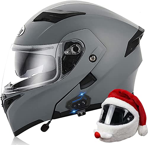 Motorrad Integrierter Bluetooth Modularer Klapp-Motorradhelm DOT/ECE-Zugelassener Mit Doppeltem Sonnenvisier Leichter Integral-Motorradhelm Für Erwachsene Herren Damen