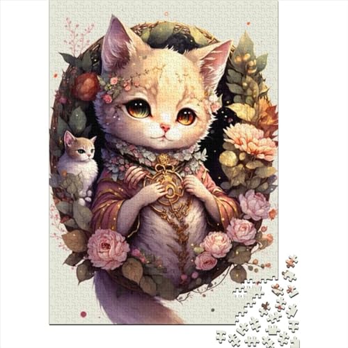 Arts Cats Puzzles für Erwachsene, 1000 Teile, großes Holzpuzzle für Erwachsene, Puzzles für Erwachsene, Lernspiel, Herausforderungsspielzeug (Größe: 75 x 50 cm)